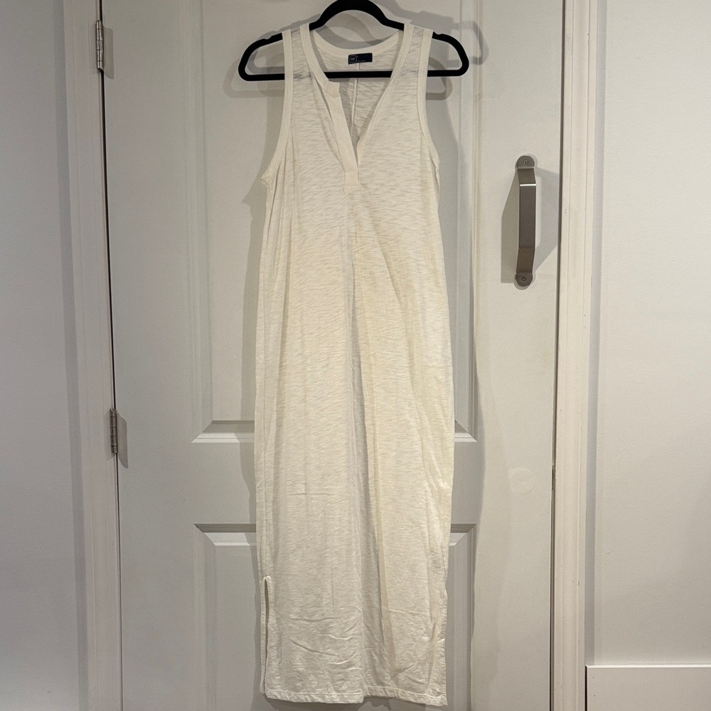 Gap white cotton maxi dress